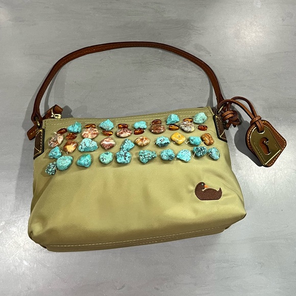 Dooney & Bourke Pouchette with custom stones, genuine Turquoise and Amber - Picture 7 of 16